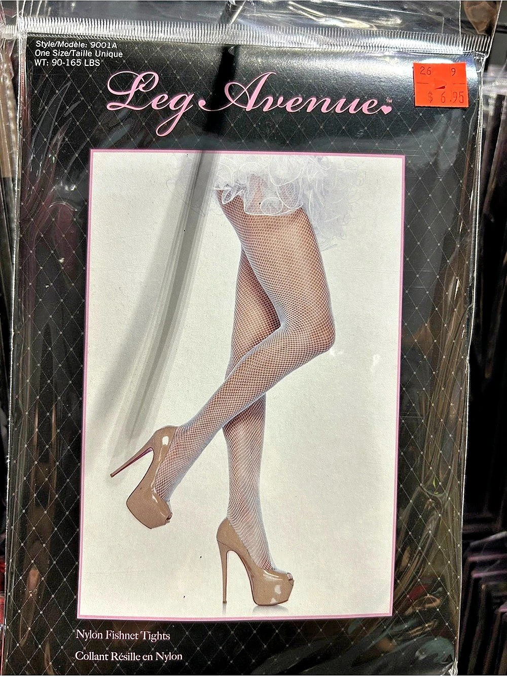 Leg Avenue Nylon Fishnet Tights White NWT
